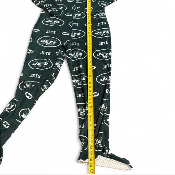 NFL New York Jets One Piece, Zip Up, Footie Pajamas With pockets. Adult Small - Picture 7 of 7